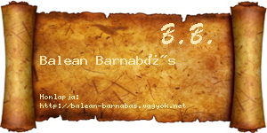 Balean Barnabás névjegykártya